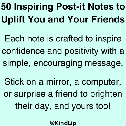 50 Unique Self-Affirmation Post-it Notes