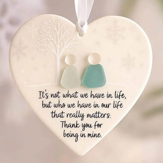 3D Printed Ceramic Love Heart Ornament for Friendship Decor
