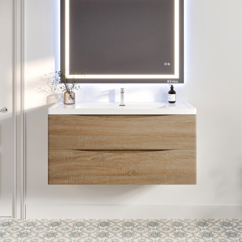 Eviva Smile Bath Vanity with Acrylic Top and Integrated Sink (24"-48")
