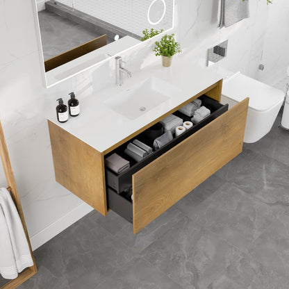 Eviva Madeira Wall Mount Bath Vanity with Acrylic Top and Integrated Sink (20"-48")