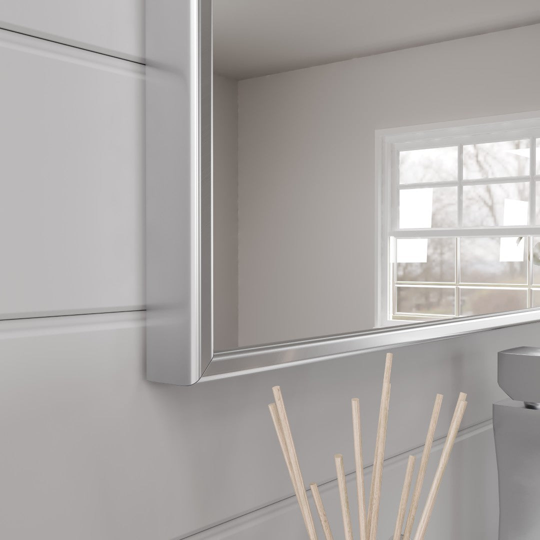 Eviva Vista Brushed Nickel Metal Framed Mirror