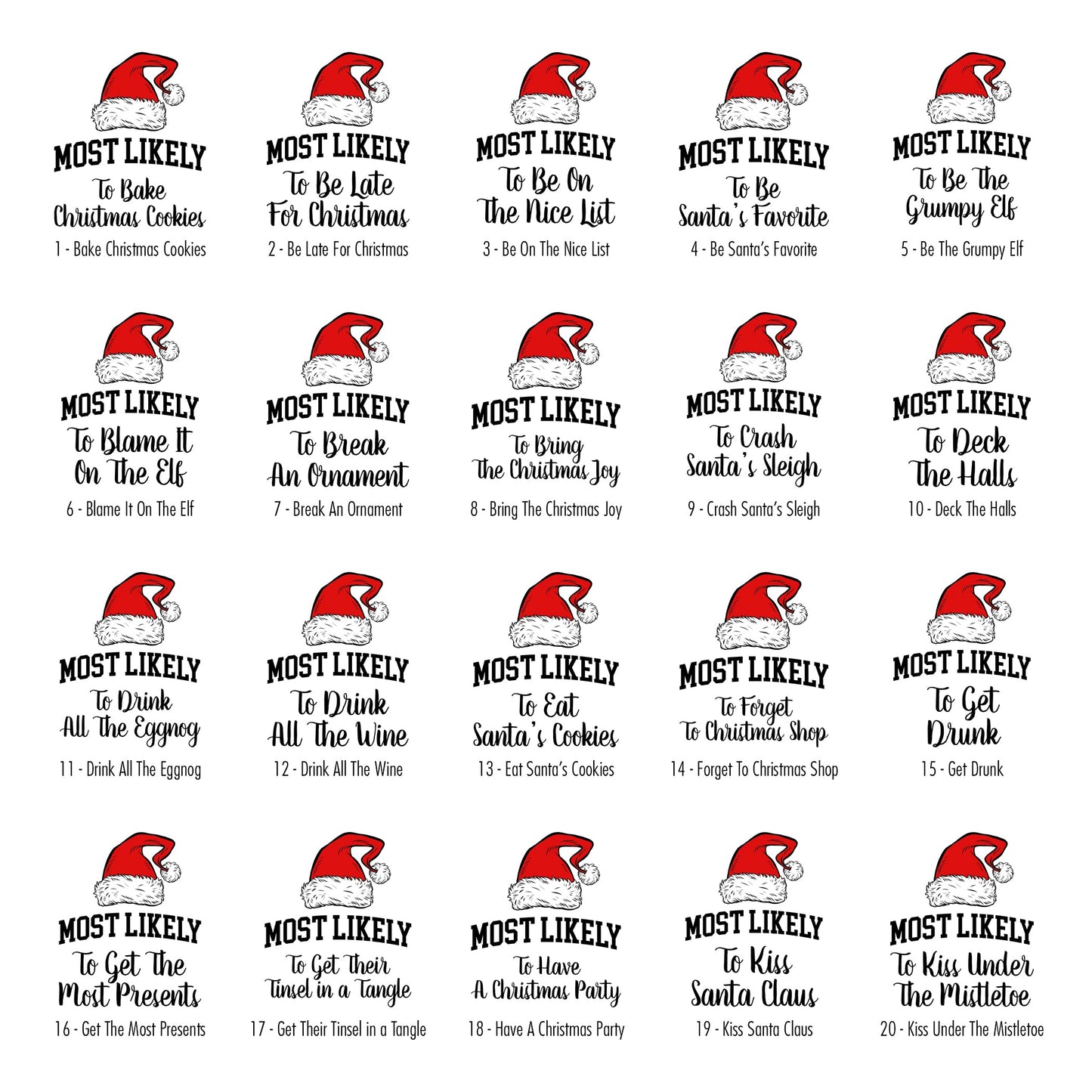 Most Likely To Christmas Family Tees - 40 Designs! Comfort Colors T-Shirt