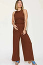 Ribbed Tank and Pants Set with Wide Leg Style