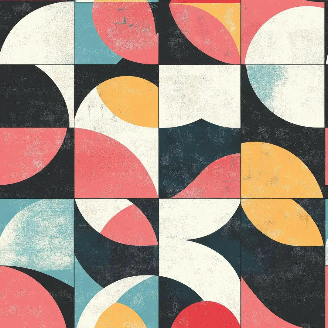 Retro Geometric Rhythm Wallpaper
