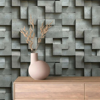 Brutalist Concrete Relief Wallpaper