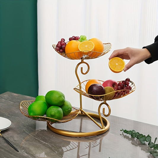 Elegant 3Tier Iron Fruit and Snack Display Stand