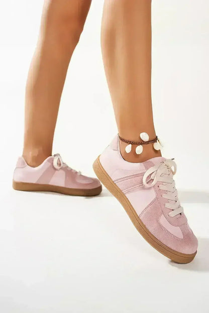 Dusk Blue Suede Sneakers - Two-Tone Lace-Ups - Wholesale Comfort Shoes