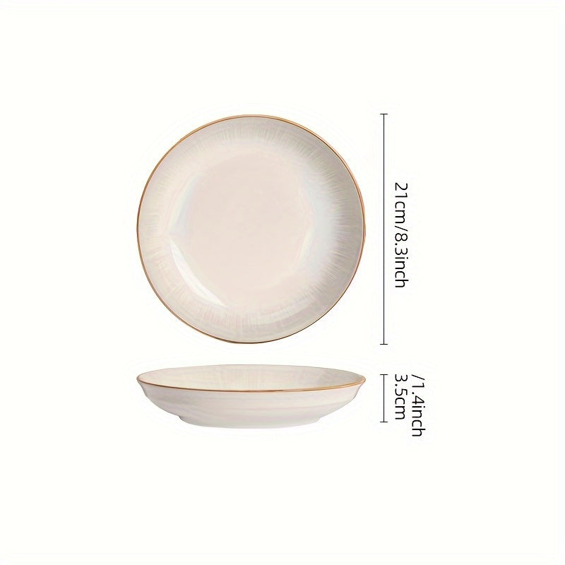 4Piece 8Inch Ceramic Dinner Plates Set  Elegant  Durable