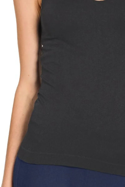 Zenana Seamless Tank Top in Black