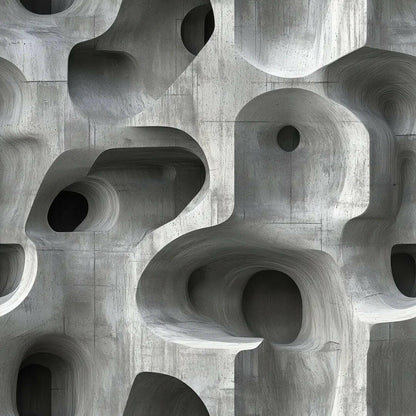 Sculptural Concrete Passages Mural