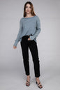 ZENANA Washed Baby Waffle Long Sleeve Top