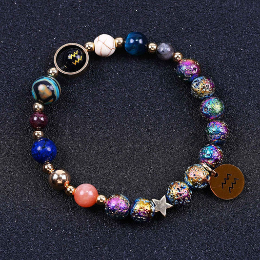 Blue San Volcanic Rock Constellation Bracelets – Colorful Twelve Constellations