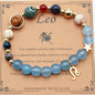 Twelve Constellations Bracelets - Natural Stone Beaded Bracelets with Eight Planet Designs