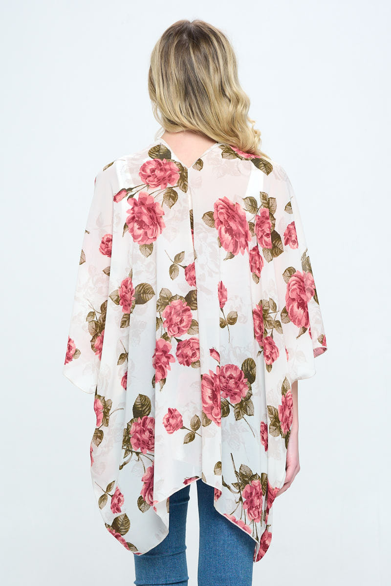 Floral Kimono Cardigan with Open Front | Apparel | Kitchen + Metal
