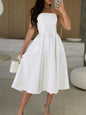 Solid Color Tube Dress Midi for Chic and Stylish Looks