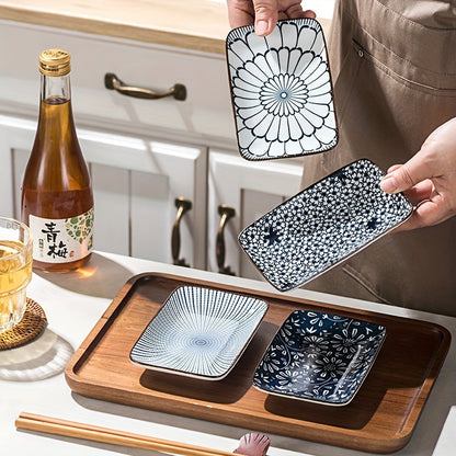 Boho Chic Ceramic Plate Set  Perfect for Sushi  Desserts