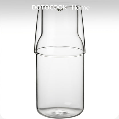 Elegant BPAFree Glass Water Carafe  Cup Set