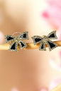 Black Rhinestone Bowknot Studs | Elegant Alloy Earrings - Femstylo