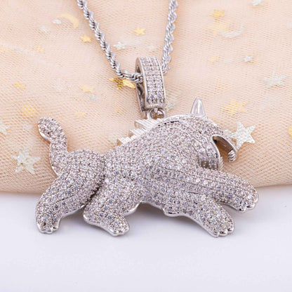 Hip Hop Leopard Pendant Necklace with Full Zircon for Men - Stylish Jewelry for Trendsetters