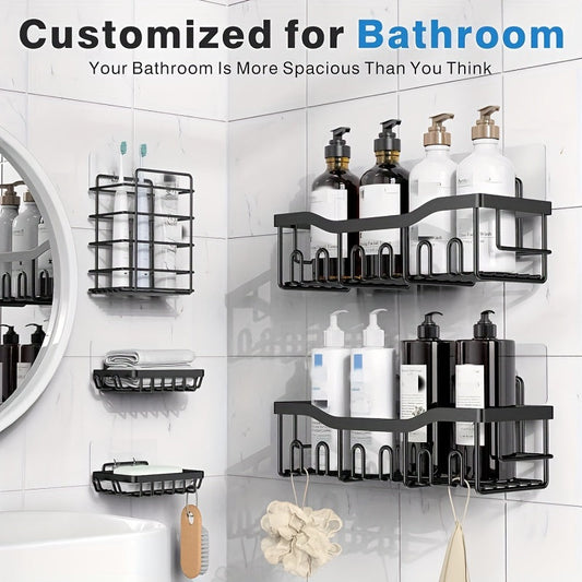 Rustproof WallMounted Stainless Steel Bathroom Shelf Set