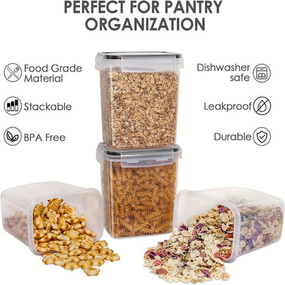 6 Pcs Airtight Food Storage Containers - BPA-Free Kitchen Pantry