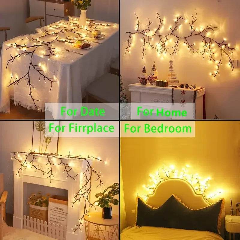 USB Powered 72LED/96LED Tree Branch Lamp –  Willow Vine Lights for DIY Home & Festive Decoration