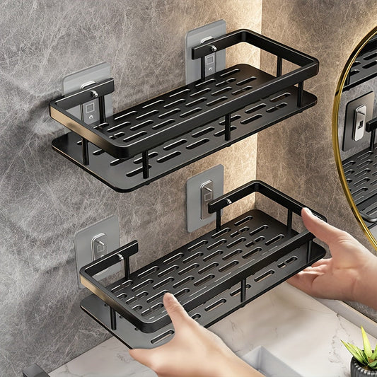 NoDrill WallMounted Bathroom  Kitchen Storage Shelf
