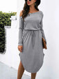One-Shoulder Long Sleeve Midi Dress