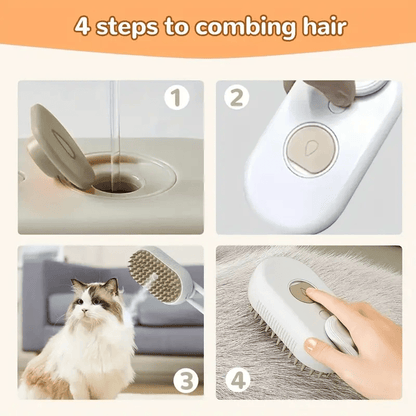 3-in-1 Electric Pet Brush – Steam Cleaner, Hair Remover & Massager for Dogs & Cats