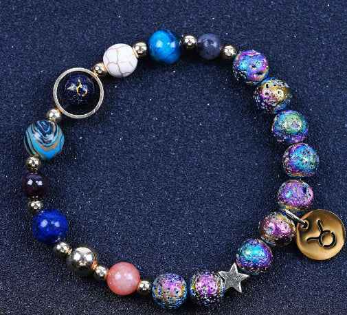 Blue San Volcanic Rock Constellation Bracelets – Colorful Twelve Constellations