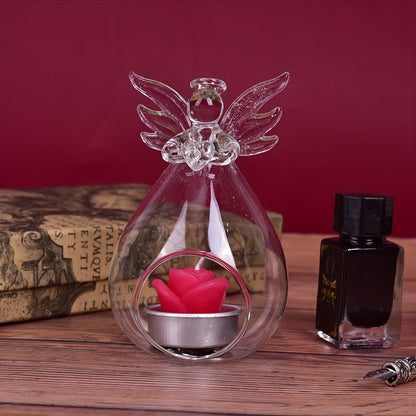 Angel Glass Tea Light Holder Elegant Decor for Any Occasion