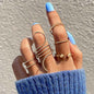 European American Ins Cool Style Open Ring - Retro Trendy Wave Design
