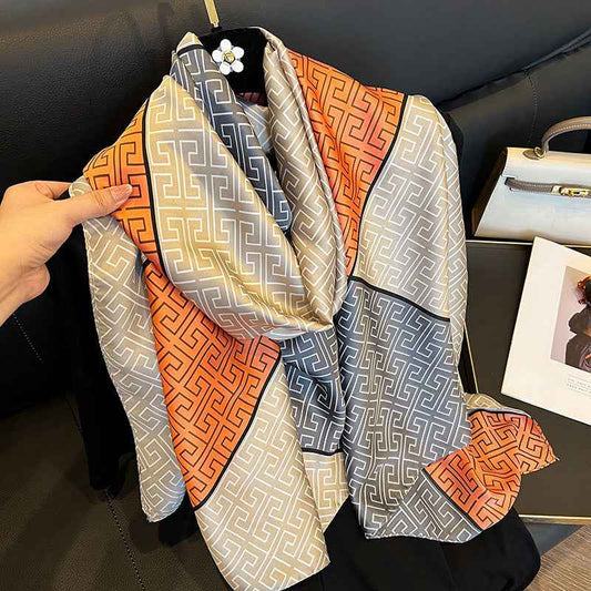 Elegant Silk Scarf for Women - Long Sun Protection Accessory for Spring and Summer