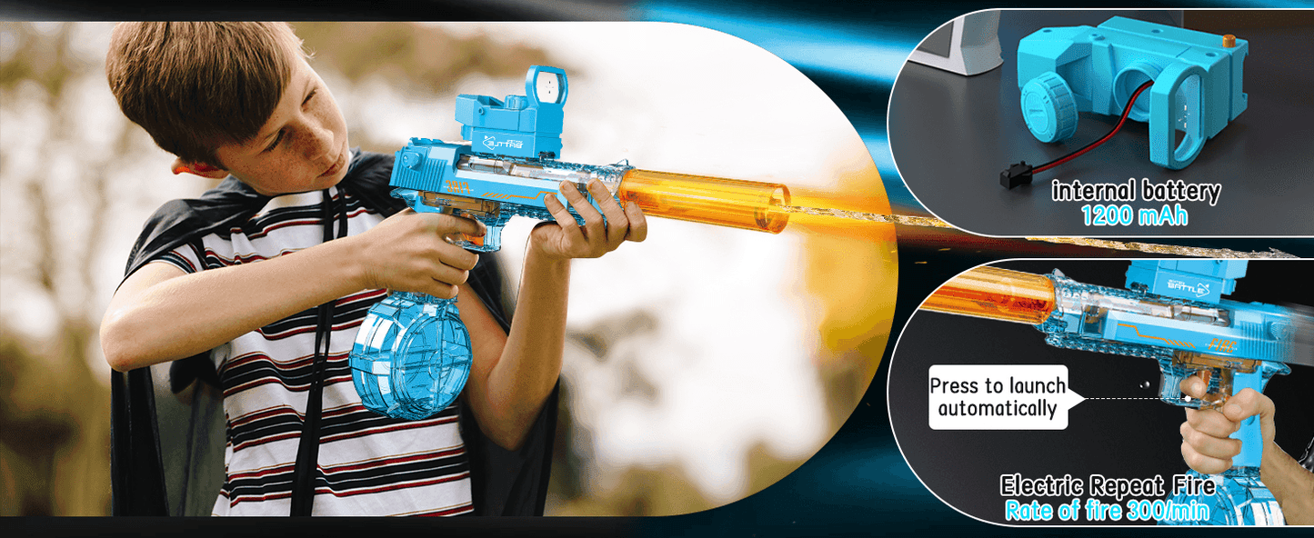 Desert Eagle Electric Water Gun with Silencer and Light High Speed, Long Range Squirt Gun for Kids & Adults
