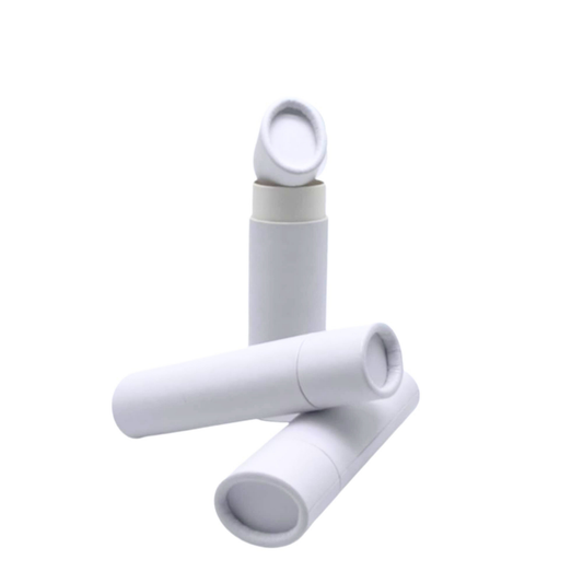 .5 ounce / 15 g White Oval Push-up Lip Balm Tubes