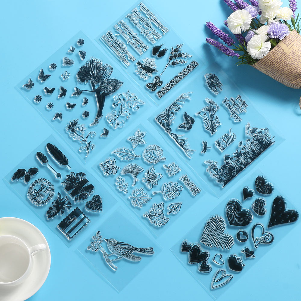 1x DIY Transparent Silicone Clear Rubber Stamp