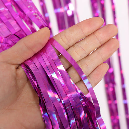 2/3M Colorful Rainbow Backdrop Foil Curtains