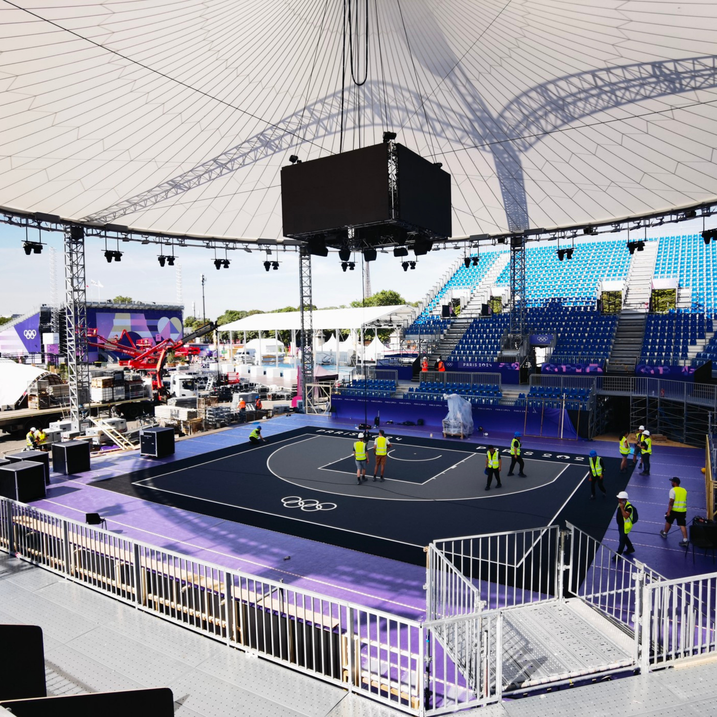 USA Enlio Official 3X3 Basketball Court – FIBA Certified – 30' x 30' – Multi-Sport
