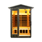 Premium 2-Person Black Carbonized Walnut Low EMF Far Infrared Outdoor Sauna With Bluetooth Audio And LED Lighting (SAK16850)