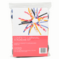 Packaging of an All-American Scrap Pack Scrunchie Kit with red, white, and blue confetti visible through the clear plastic.
