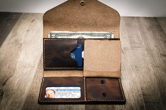Badge Clutch Wallet - Walnut