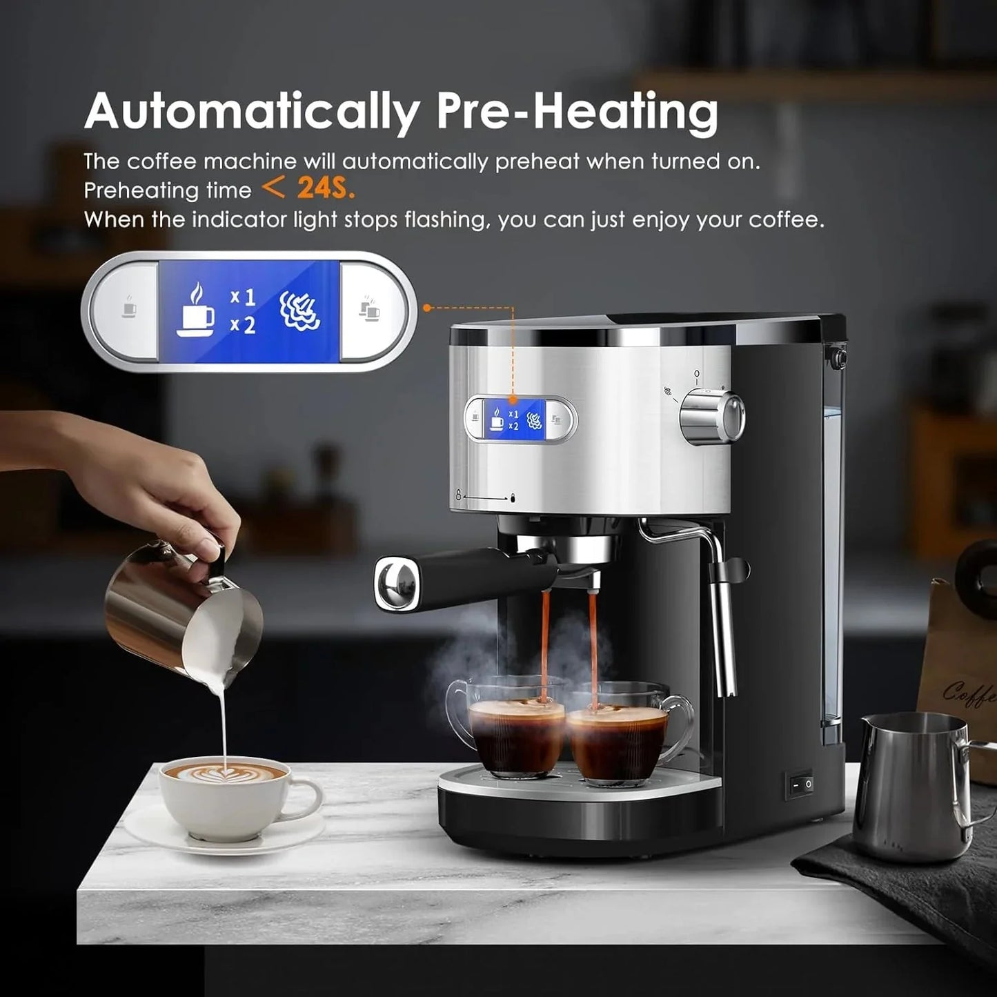 20 Bar Espresso Machines with Grinde CM8031