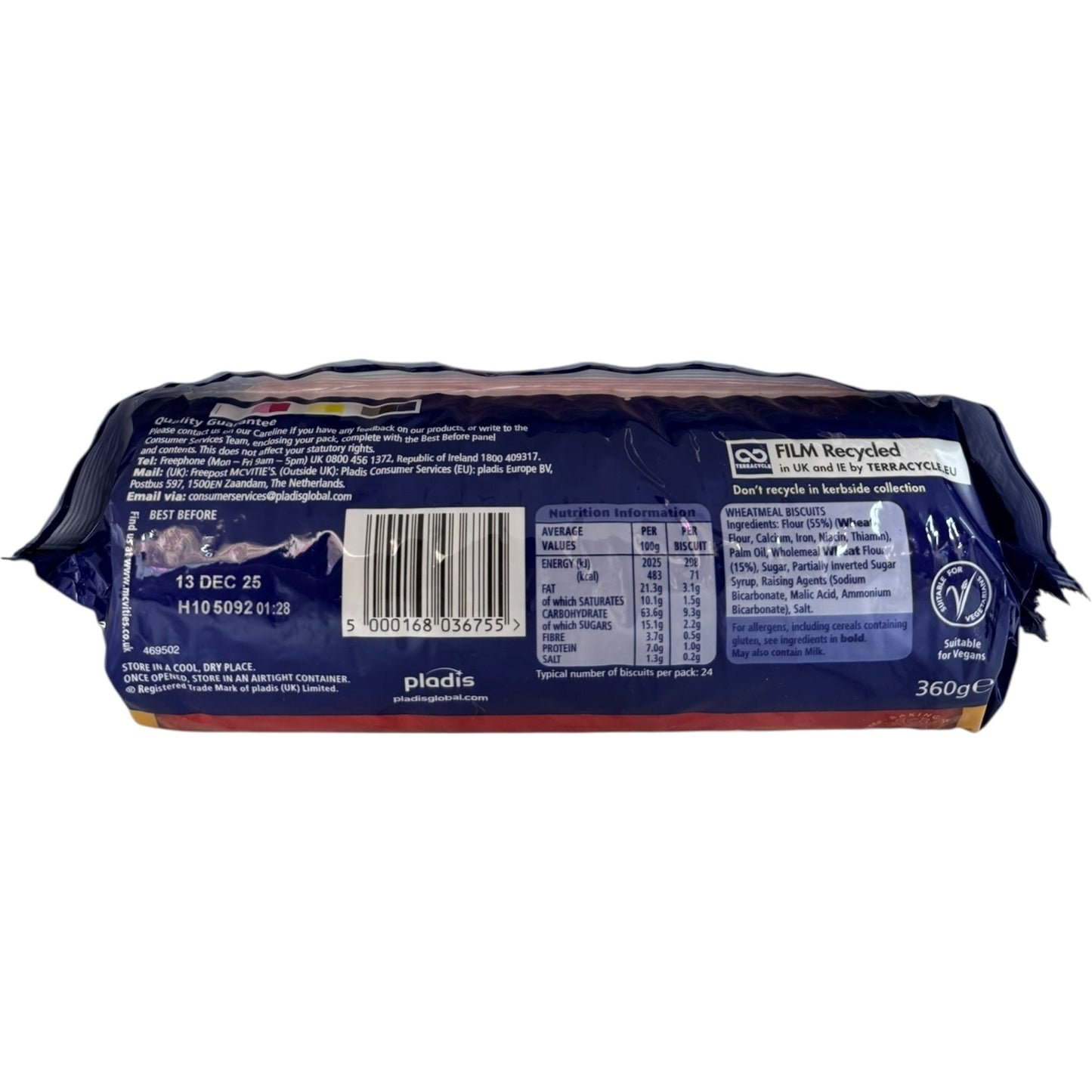 McVitie's Digestive Original - 100% Whole Wheat Healthy Biscuit Snacks, Perfect For Guilt-Free Treating