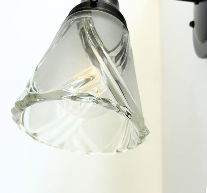 Frost and Clear Crossed Glass Wall Sconce/Pendant Light