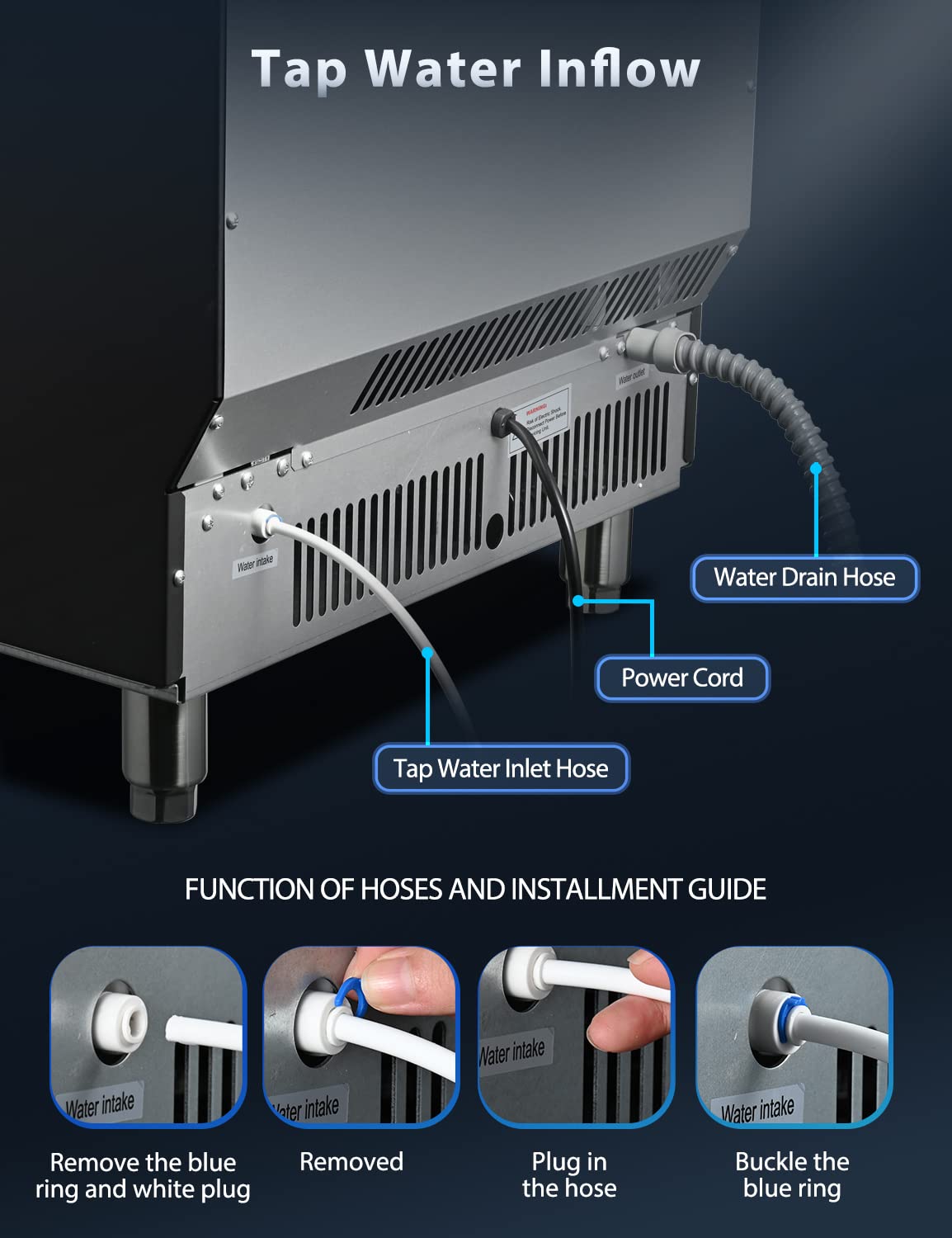 200LBS Freestanding Commercial Ice Maker Z5895