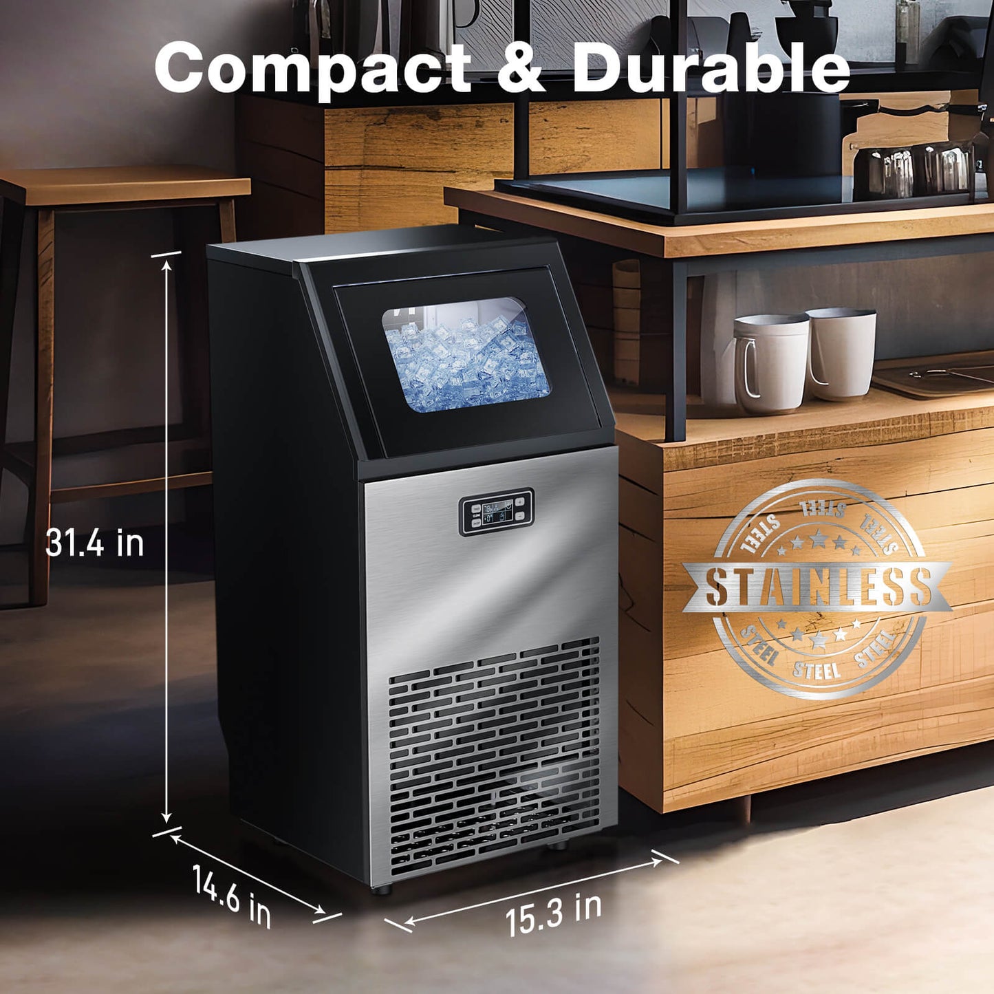 200LBS Freestanding Commercial Ice Maker Z5895