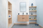 Sorrento 36" Natural Oak Floating Bathroom Vanity with Integrated Sink