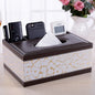 Multifunctional leather tissue box