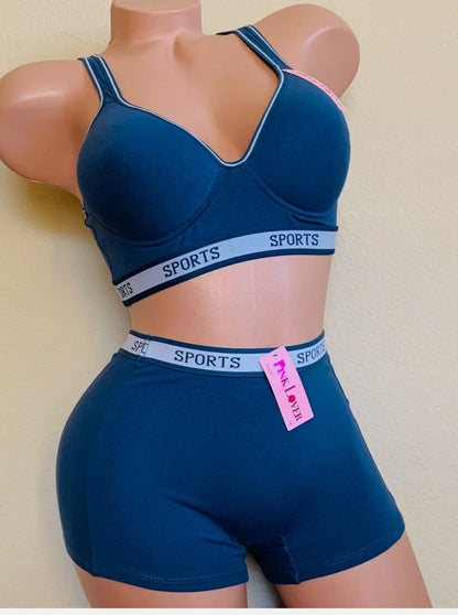Sexy SPORTS Bras BOYSHORTS set