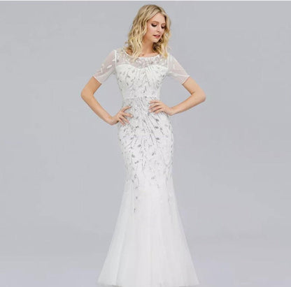 Elegant Ever-pretty tulle evening wedding party dress